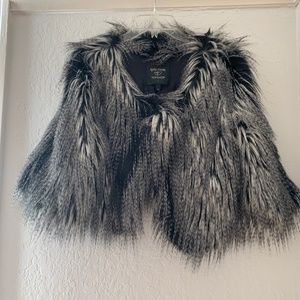 Kate Moss X Topshop Cropped Faux Fur jacket